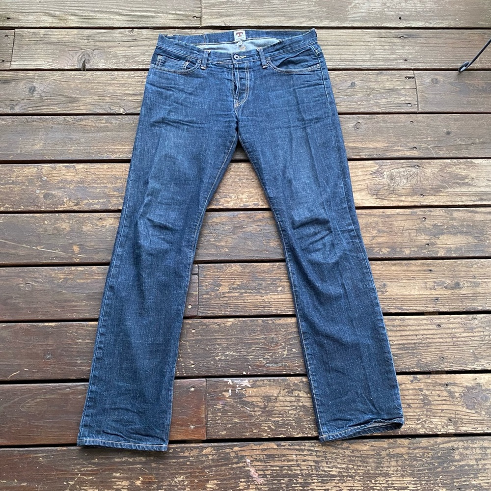 Tellason tanner goods white oak cone mills denim jeans slim straight 34 x 34